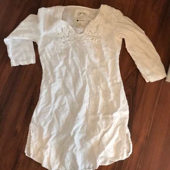 white linen bathing suit cover up
